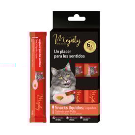 Majesty Salmón con Pollo snack líquido para gatos