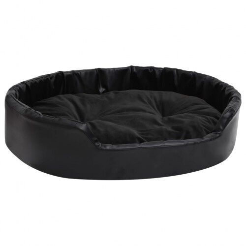 Vidaxl sof&aacute; acolchado ovalado con coj&iacute;n negro para perros, , large Imagen numero 2