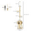 PawHut Árbol para Gatos de Suelo a Techo de 225-255 cm Torre para Gatos Altura Ajustable con Cueva Plataformas Hamaca Postes Rascadores Rampas y Bolas Colgantes Ø48x225-255 cm Beige, , large indicador imagen numero 3