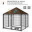PawHut Perrera con Toldo Parque para Perros Metálica de Exterior con Soporte Giratorio para Comida 2 Cuencos para Patio Jardín Terraza 141x141x151 cm Negro, , large indicador imagen numero 5