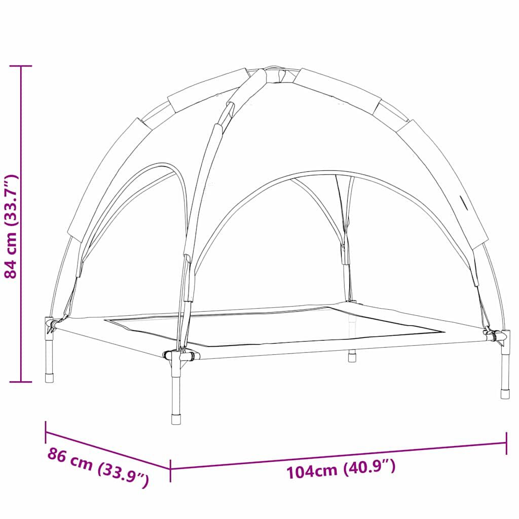 vidaXL Cama para perro Marr&oacute;n s Acero, , large Imagen numero 15