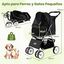 COSTWAY Cochecito para Mascotas, Carrito para Perros Plegable con Ruedas Grandes, Malla Transpirable, Cubierta Impermeable, Portavasos y Cesta, Carro para Perros Peque&ntilde;os y Gatos hasta 15 kg, Negro, , large indicador imagen numero 3