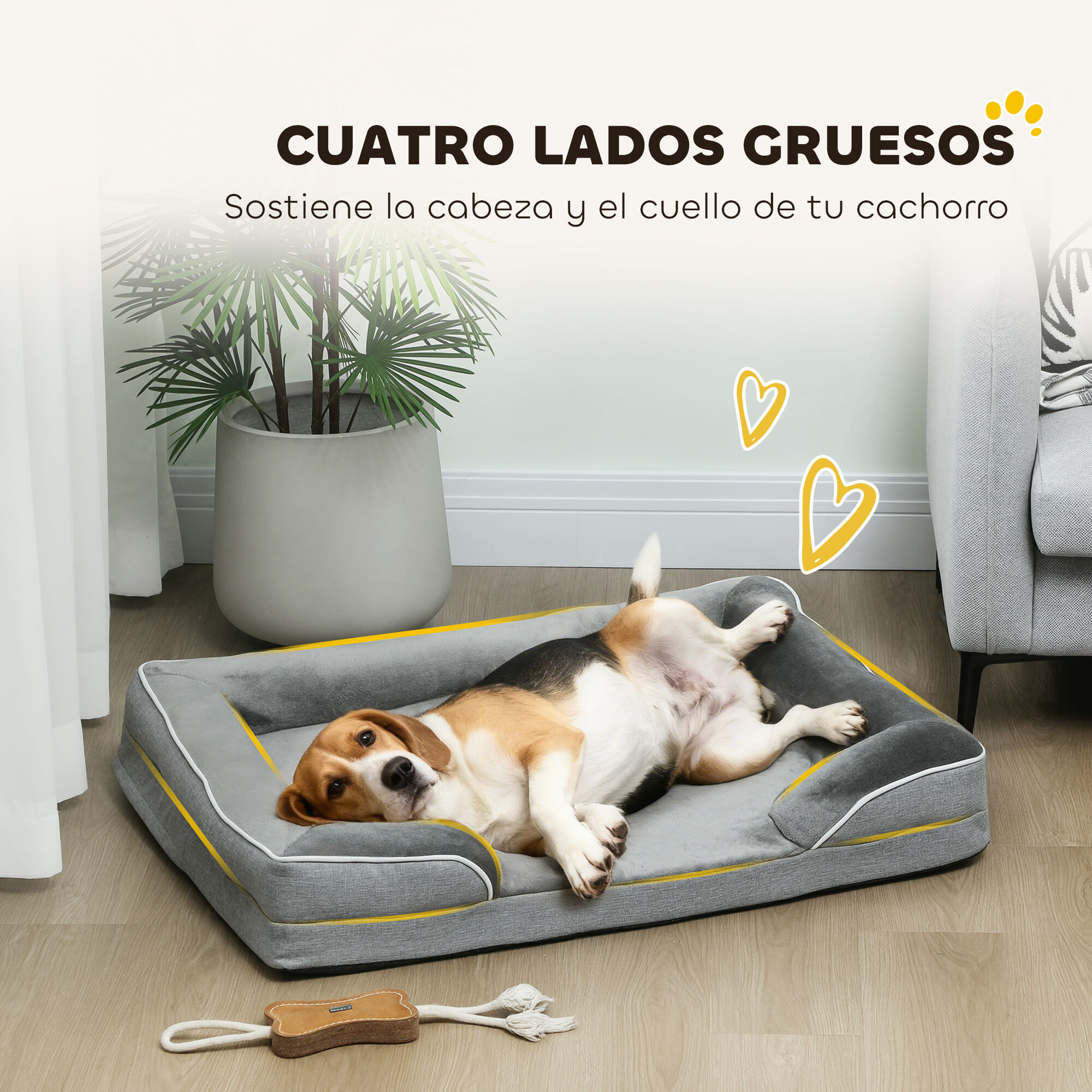 PawHut Cama para Perros Gris, , large Imagen numero 5