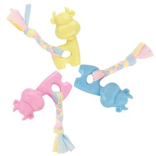 Ibañez Juguete de cuerda anudada vaca azul y rosa  para perros 