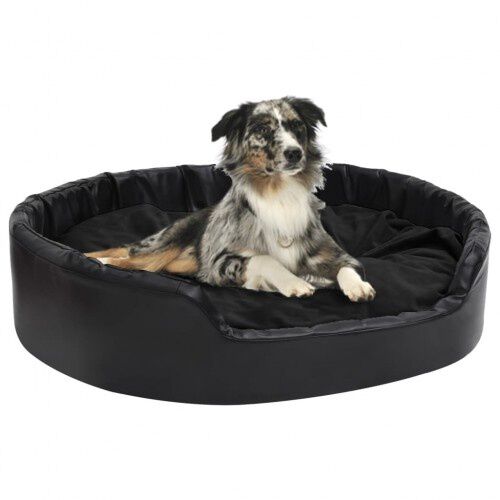 Vidaxl sof&aacute; acolchado ovalado con coj&iacute;n negro para perros, , large Imagen numero 1