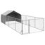 vidaXL Caseta perros exterior con corral 4x3x1,9 m acero galvanizado, , large indicador imagen numero 36