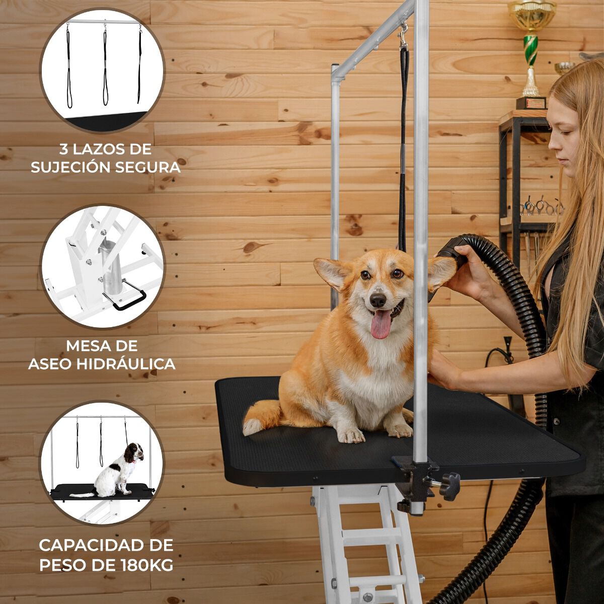 Mesa de Aseo Hidr&aacute;ulica Blanca - Superficie Negra, , large Imagen numero 2