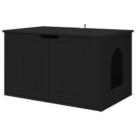 vidaXL Casa para Gatos Negro 85 x 55 x 53,5 cm Madera de ingenier&iacute;a