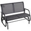 Outsunny Banco Balancín de 2 Plazas Silla Mecedora de Jardín Tubo de Metal y Tela Texteline Transpirable para Exterior Carga Máx. 200 kg 120x70x85 cm Gris, , large indicador imagen numero 1