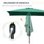 Outsunny Sombrilla de Aluminio 200x300x240 cm Parasol Rectangular de Jardín Inclinable con Manivela y Poste Desmontable para Terraza Piscina Patio Exterior Verde, , large indicador imagen numero 5