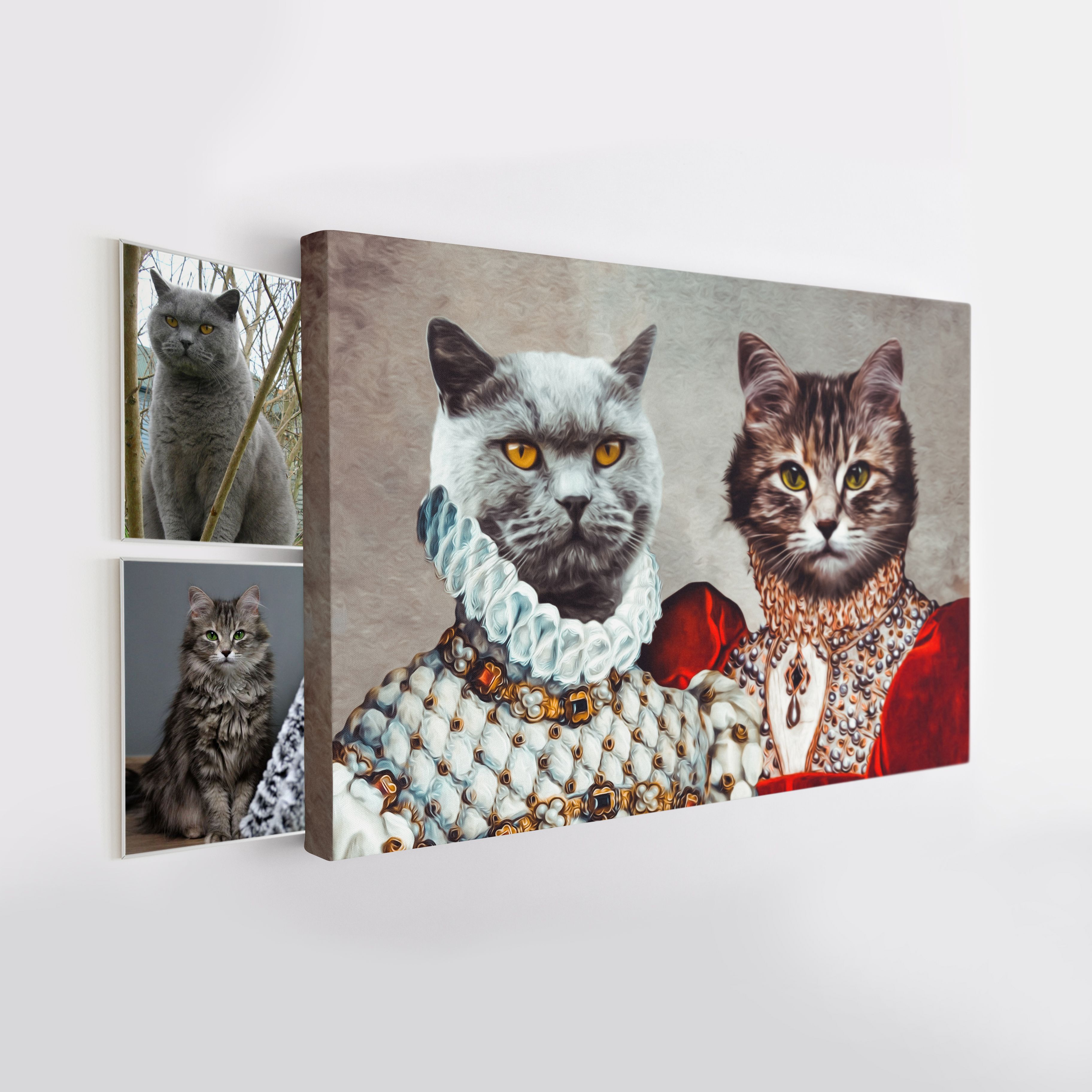 Pet Story Retrato Personalizado de Mascota Lienzo Las Reinas thumbnail