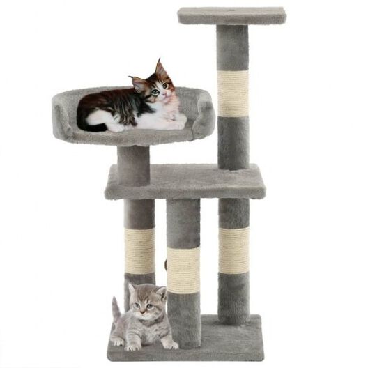 Rascador con poste de sisal para gatos color Gris, , large image number null