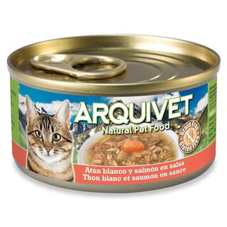 Comida húmeda Arquivet para gatos sabor atún blanco y salmón