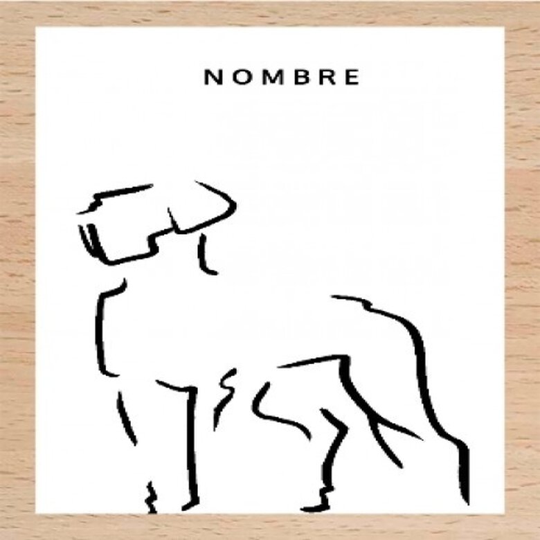 Ilustración de Dogo con marco de madera color Blanco, , large image number null