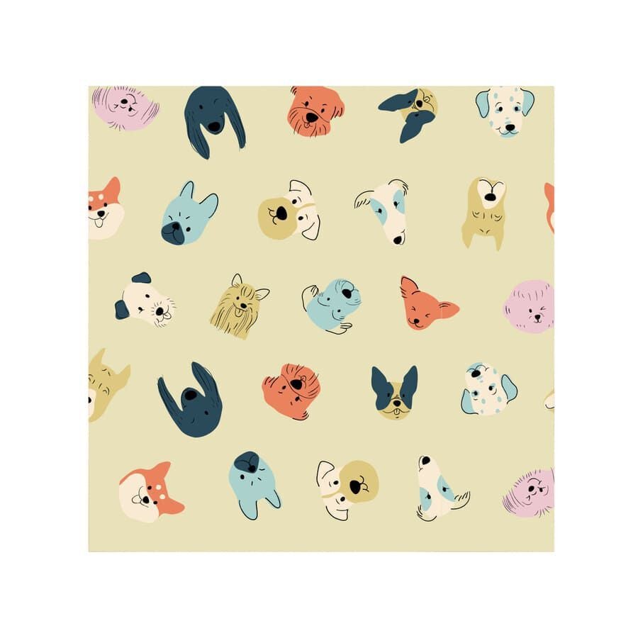 Leeby Cama Beige Estampado Cómic para perros thumbnail