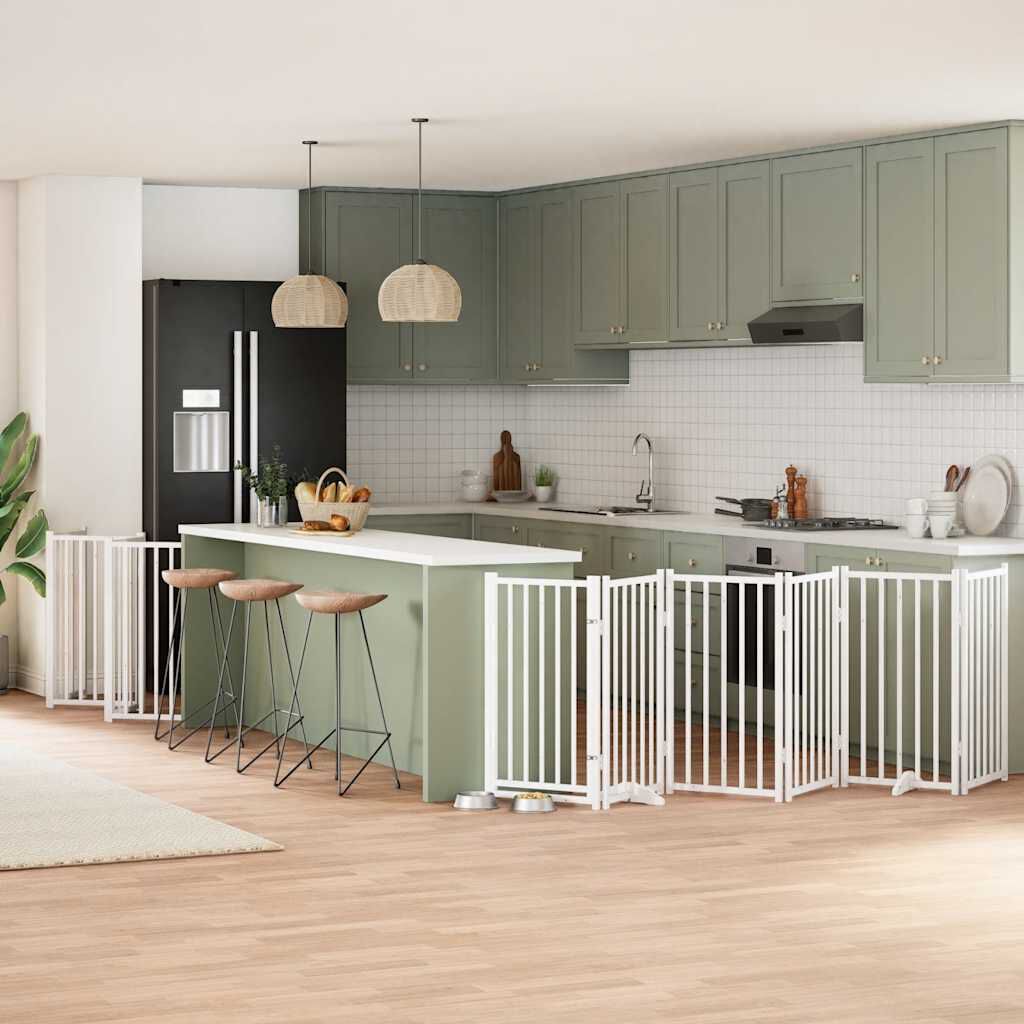 vidaXL Puerta para Perros Plegable Paneles Puerta de Seguridad Madera de &Aacute;lamo, , large Imagen numero 2