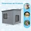 COSTWAY Casa para Gatos Exterior, Resistente a la Intemperie, 62,5x54x56,5 cm, Caseta Gato Exterior con 2 PVC Puertas de Rejilla y Techo Inclinado, Refugio para Mascotas, Cachorros, Conejos, Gris, , large indicador imagen numero 5