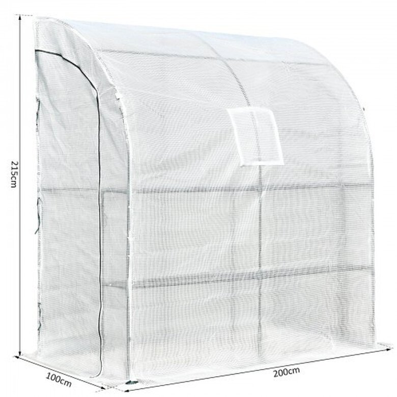Invernadero Outsunny con estantes para pared color Blanco, , large image number null
