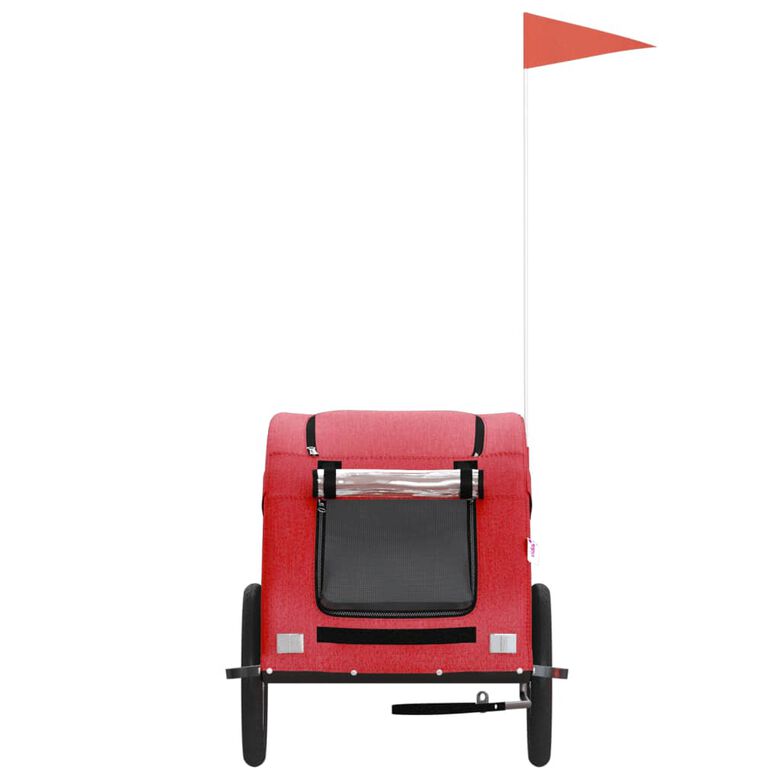 VidaXL Remolque de bicicleta rojo para perros y gatos thumbnail