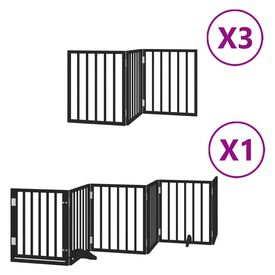 Vidaxl Puerta para Perros Plegable Paneles Puerta para Mascotas Madera de Álamo