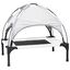 vidaXL Cama Elevada para Perro  con Techo Desmontable Gris Plateado Acero, , large indicador imagen numero 1