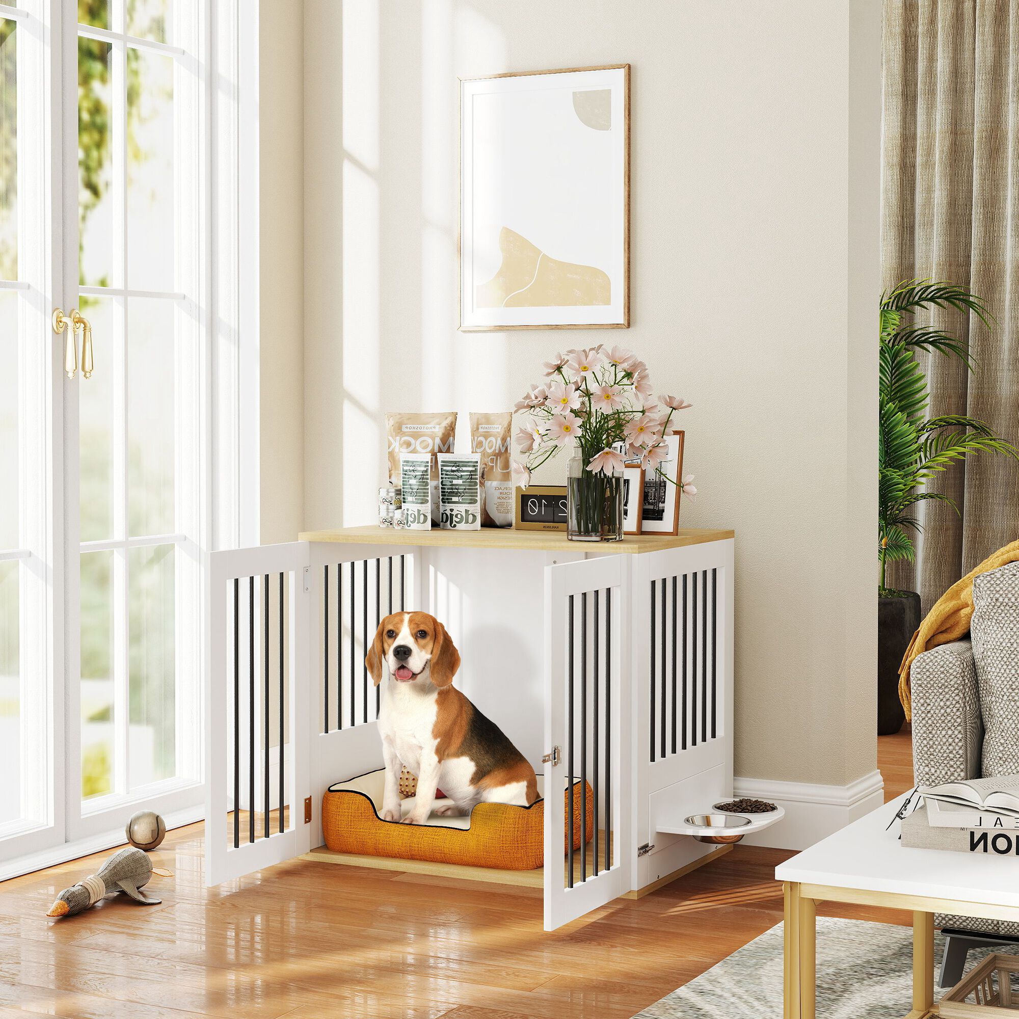 PawHut Jaula para Perros Blanco thumbnail