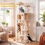 COSTWAY &Aacute;rbol para Gatos Multinivel con Postes Rascadores de Sisal Natural | 168 cm Torre para Gatitos de Interior con Perchas, Hamaca, Condominio y Pompones Colgantes, Mueble de Escalada Felino, , large indicador imagen numero 3