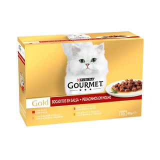 Gourmet Gold Bocaditos en salsa latas para gatos