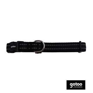 Gotoo Collar de nylon reflectante negro para perros