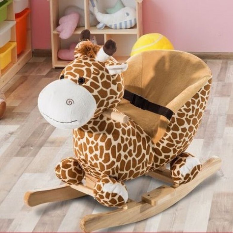 Girafa balancín para bebés y mascotas color Marrón, , large image number null