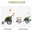 Remolque de bicicleta PawHut para perros color Verde/Negro, , large indicador imagen numero 5