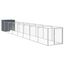 vidaXL Caseta perros con corral acero galvanizado gris 110x813x110 cm, , large indicador imagen numero 1