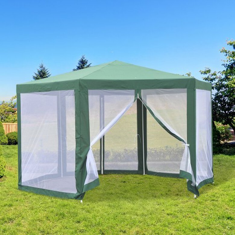 Carpa con mosquitera Outsunny para jardín color Verde, , large image number null