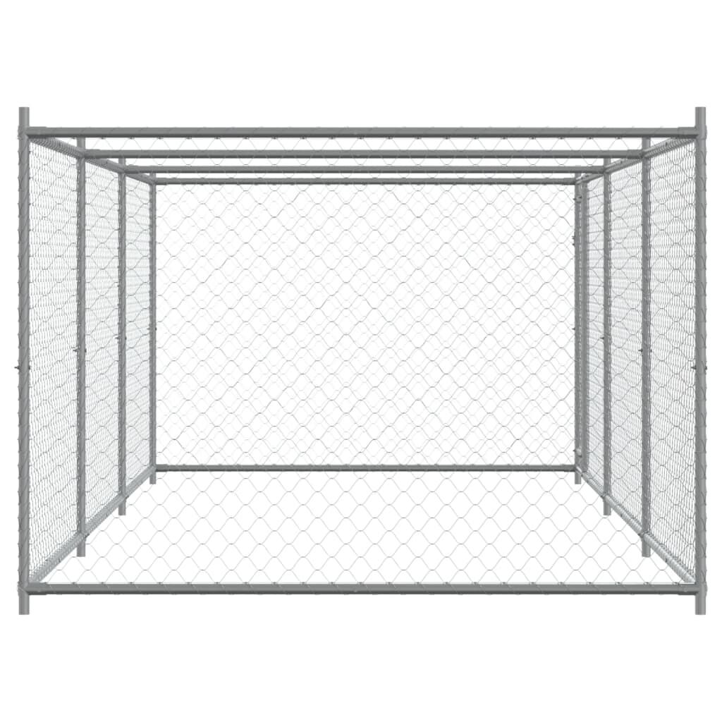 vidaXL Jaula de perros con puerta acero galvanizado gris 10x2x1,5 m, , large Imagen numero 16