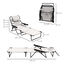 Outsunny Tumbona Plegable Tumbona de Jardín con Respaldo Ajustable en 4 Niveles Orificio de Lectura y Reposacabezas para Terraza Piscina 194x72x31 cm Crema, , large indicador imagen numero 3