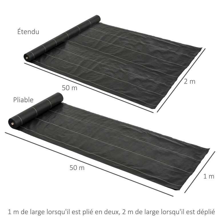 Outsunny Malla Antihierbas Geotextil Antimaleza color Negro thumbnail