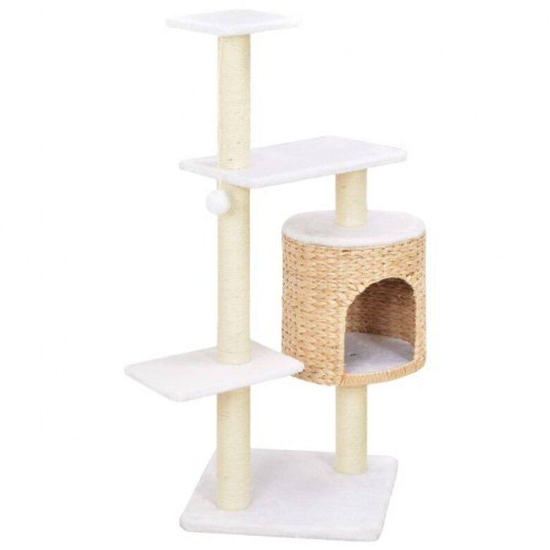 Rascador con felpa y sisal para gatos color Marrón, , large image number null