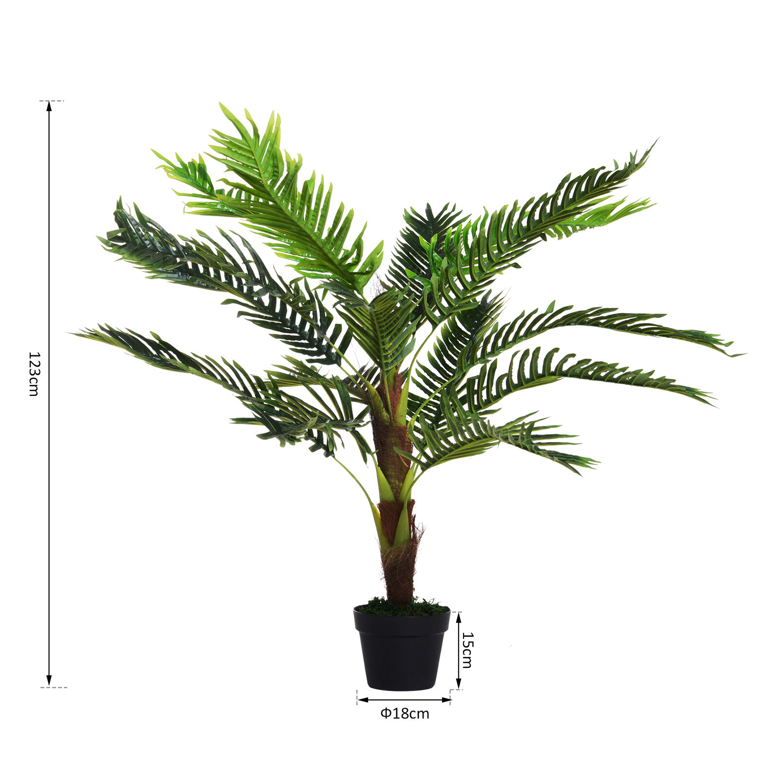 Outsunny Planta Artificial en Maceta Altura 123 cm &Aacute;rbol Artificial para Decoraci&oacute;n Hogar Oficina y Exterior Verde, , large Imagen numero 3