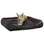 Vidaxl sofá acolchado de cuero negro y burdeos para mascotas, , large indicador imagen numero 4