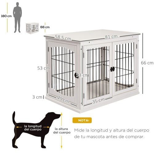 PawHut jaula de madera interior para perros, , large Imagen numero 3