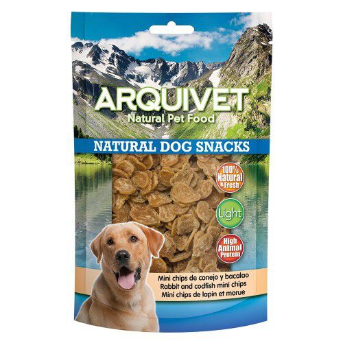 Mini Chips Natural Dog Snacks Arquivet para perros sabor Bacalao y Conejo, , large Imagen numero 1