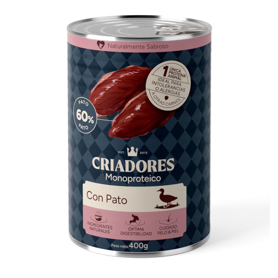 400 g Criadores Monoproteico Pato Lata para perros, , large Imagen numero 1