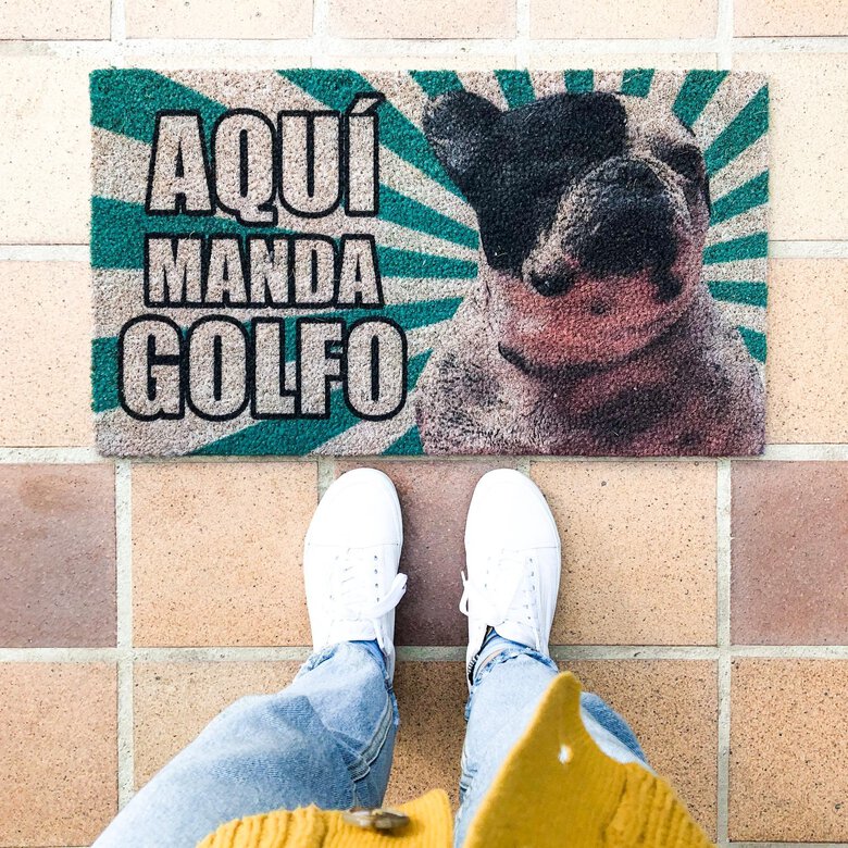 Animal studio felpudo personalizado rayas verde, , large image number null