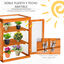 Outsunny Invernadero de Jard&iacute;n de Madera y Policarbonato Invernadero Vivero Casero con 3 Estantes 2 Puertas y Tapa Abatible para Cultivo de Plantas Terraza Patio 58x44x78 cm Natural, , large indicador imagen numero 5