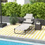 Outsunny Tumbona Plegable Tumbona de Jardín con Respaldo Ajustable en 4 Niveles Orificio de Lectura y Reposacabezas para Terraza Piscina 194x72x31 cm Crema, , large indicador imagen numero 2
