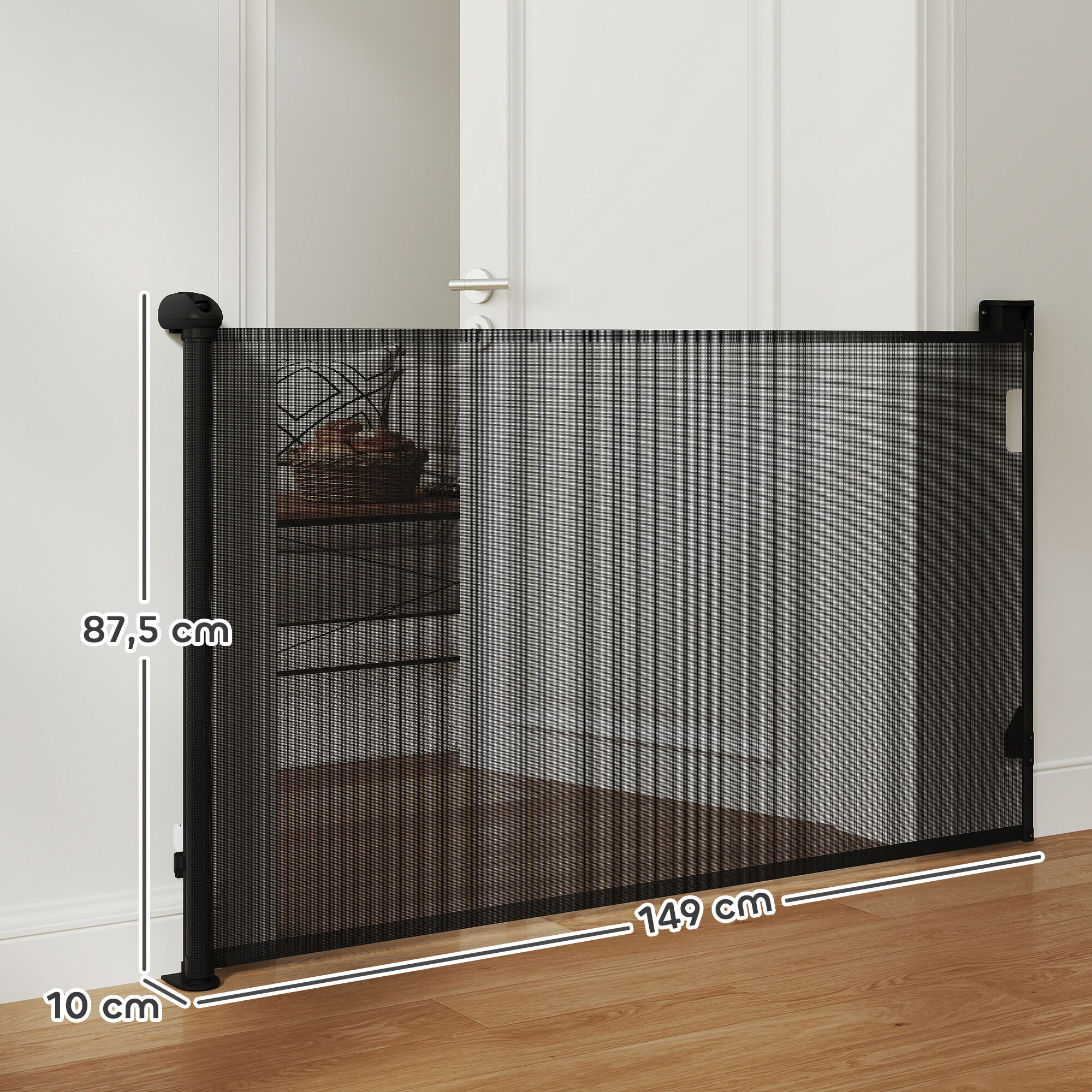 PawHut Barrera para Perros Negro thumbnail