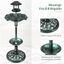 COSTWAY Comedero Pájaros Exterior con 2 Luces LED Solares, Bebedero Pájaros Decorativo con Macetero de Flores, Comedero y Soporte Rellenable, Alimentador para Aves de PP para Jardín (Verde Cobre), , large indicador imagen numero 3