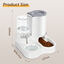 Nobleza Dispensador Autom&aacute;tico 2 en 1 de Comida y Agua para Perros y Gatos - Comedero y Bebedero por Gravedad con Separaci&oacute;n Seca y H&uacute;meda - Blanco, , large indicador imagen numero 2