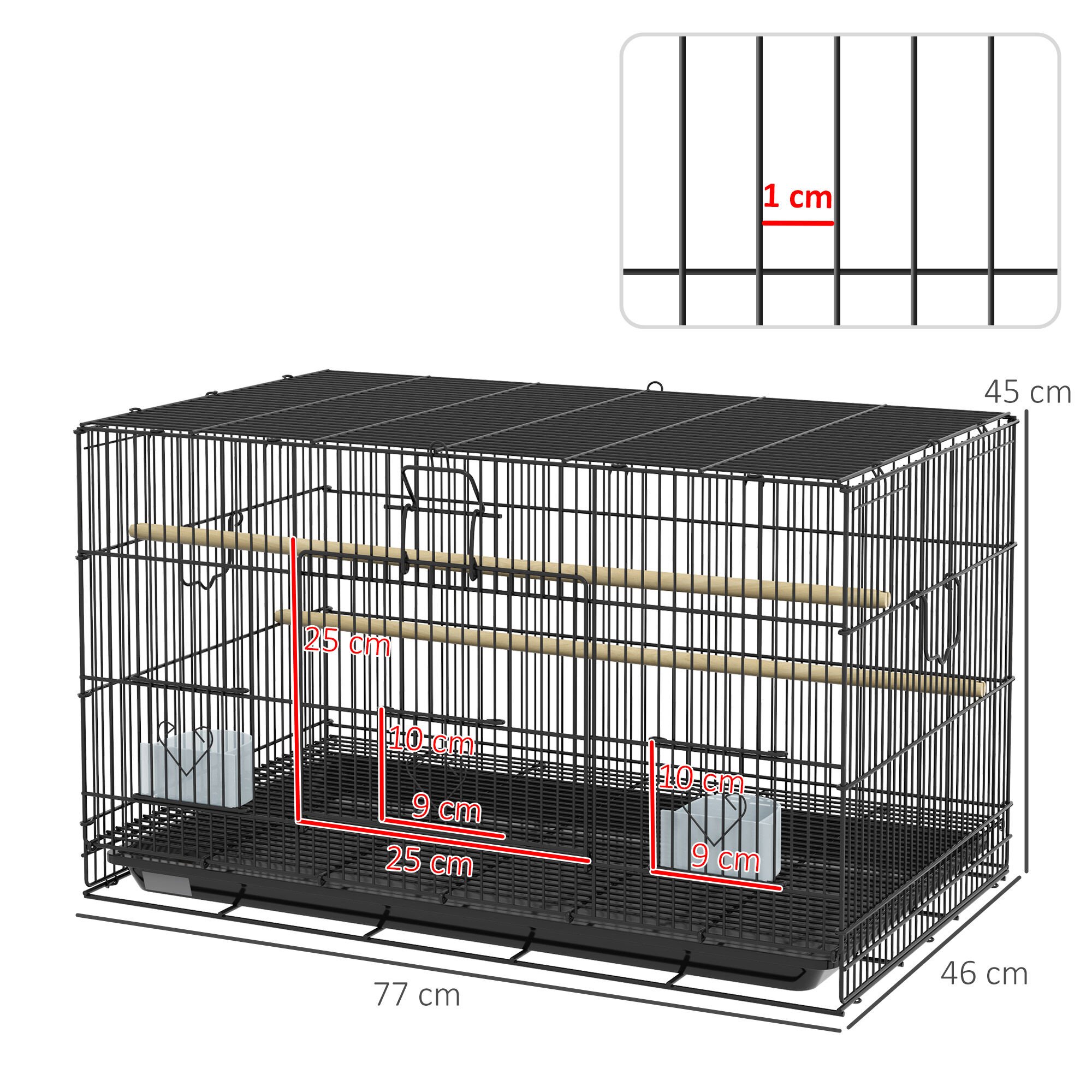 PawHut Jaula Negra para Pájaros thumbnail