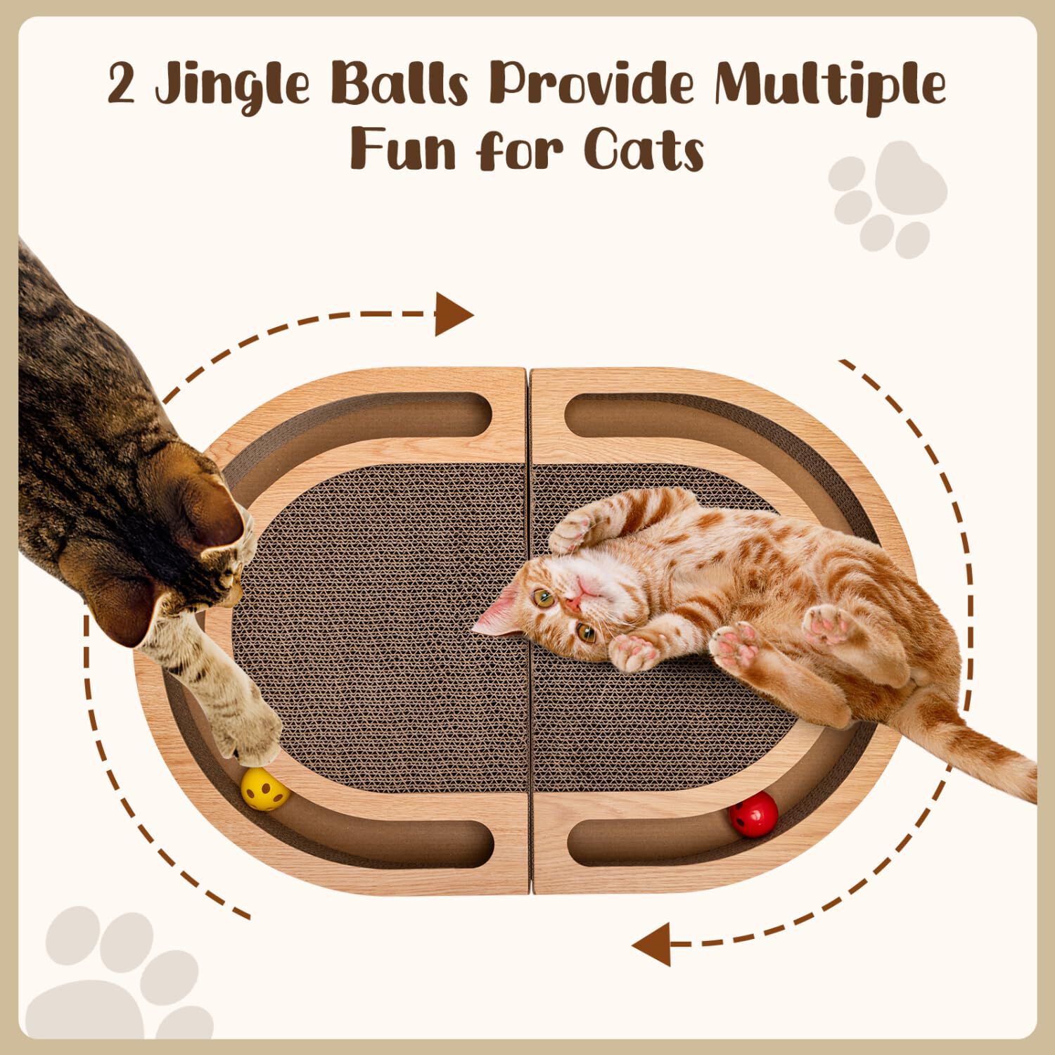 Nobleza Rascador para Gatos 2 en 1 con Juguete de Bola + Hierba Gatera - Rascador Grande 60x40x5cm para Gatos de Interior, , large Imagen numero 5